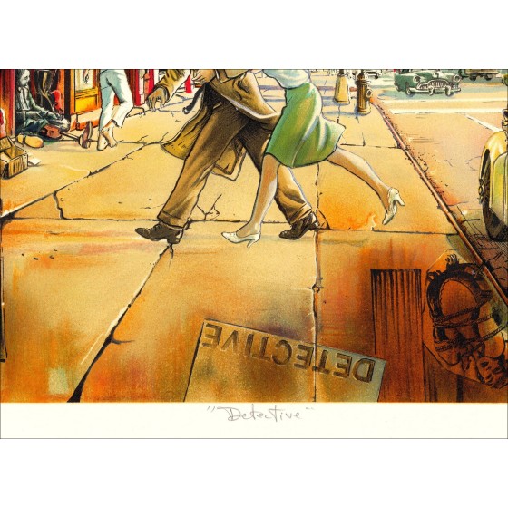 Daniel AUTHOUART - Original Lithograph "Dective" 63x86cm - 1988