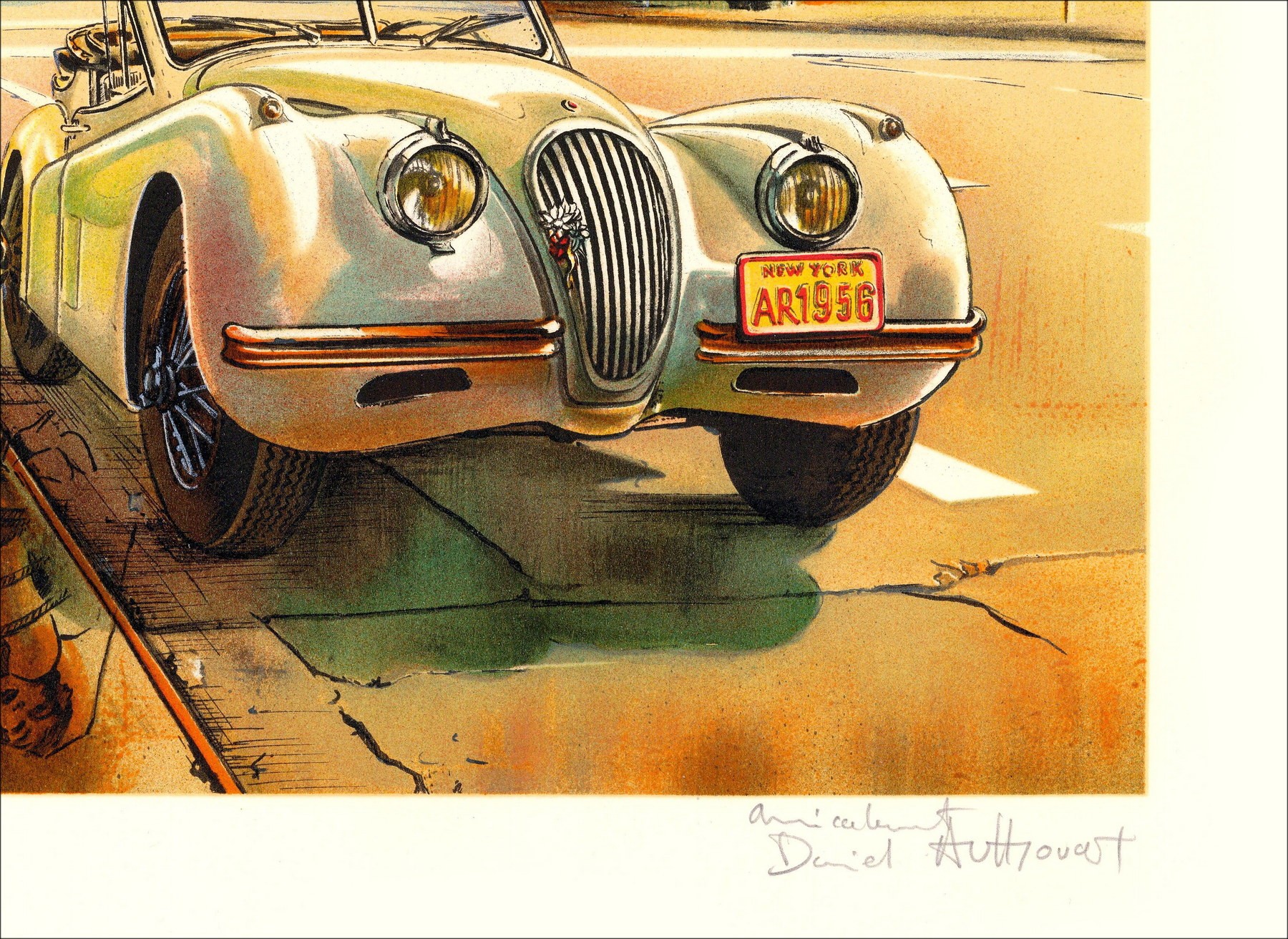 Daniel AUTHOUART - Litografía original "Dectiva" 63x86cm - 1988