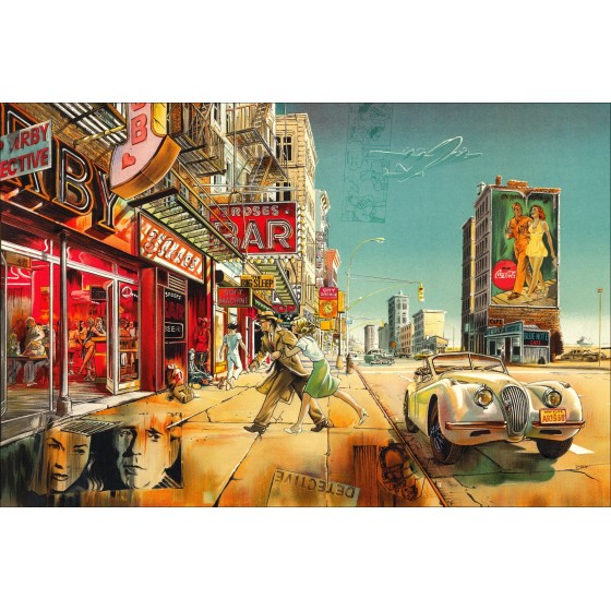 Daniel Authouart - Originele Litho "Detective" 63x86cm - 1988