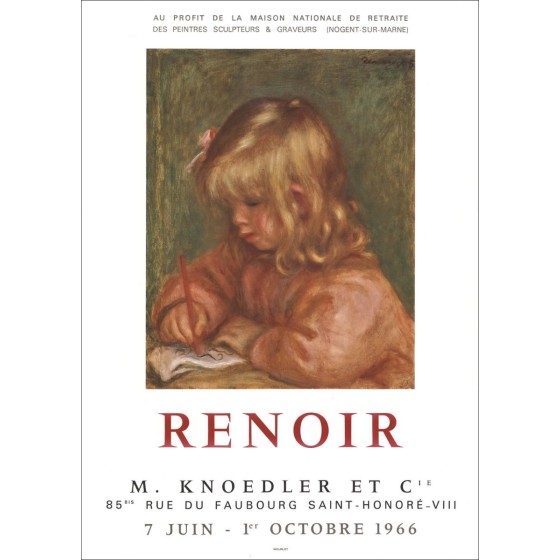 Auguste RENOIR - Litografia "Esposizione Galleria Knoedler et Cie, Parigi" 67x48cm - 1966