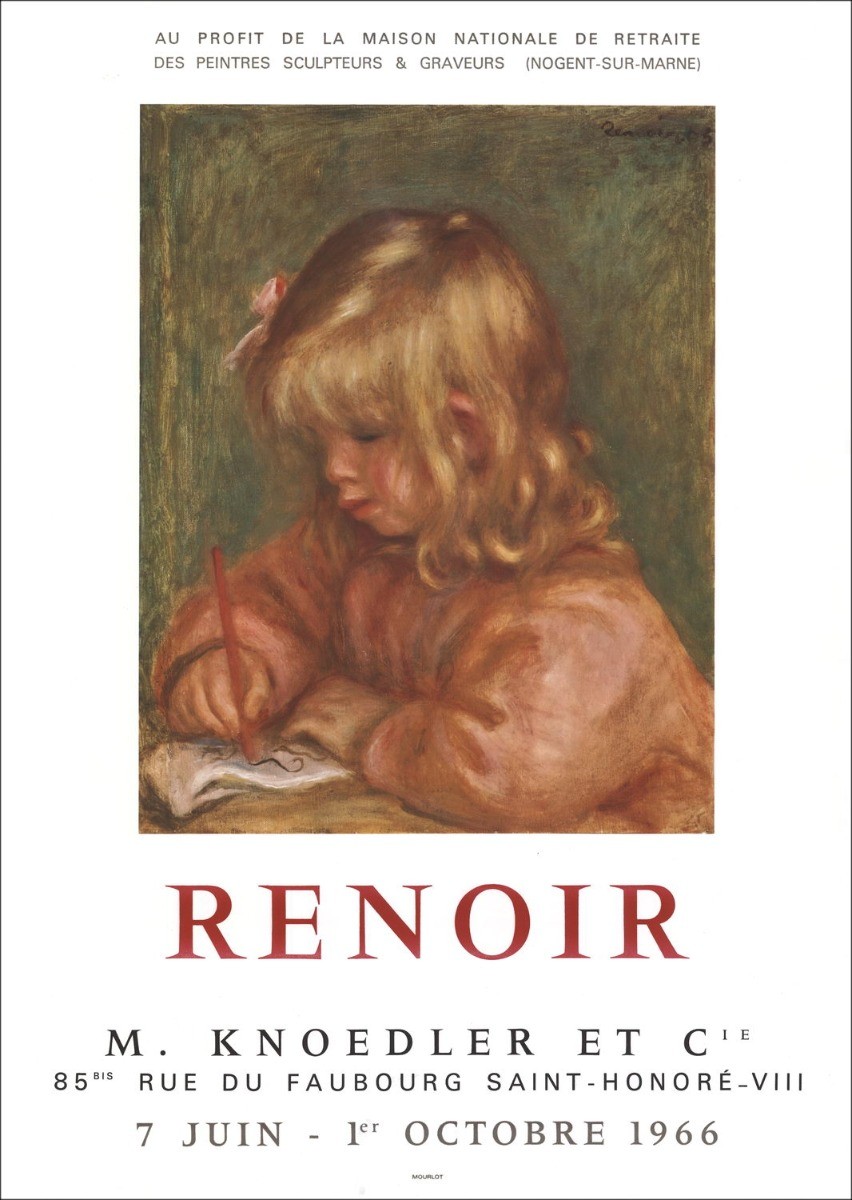 Auguste RENOIR - Litografia "Esposizione Galleria Knoedler et Cie, Parigi" 67x48cm - 1966