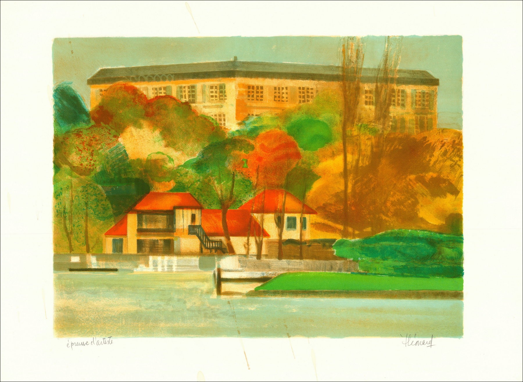 Riverfront - Lithographie auf Vellum | Galerie125