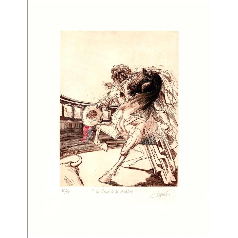 Jean DUPUIS - Litografia originale "I giochi della nobiltà"