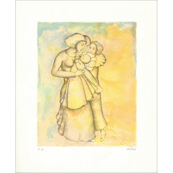 Maïté deltil - frau und kind, lithographie | Galerie125