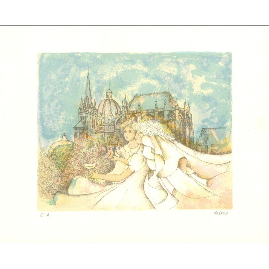 Maïté Delteil - Mariage, lithographie originale | Galerie125