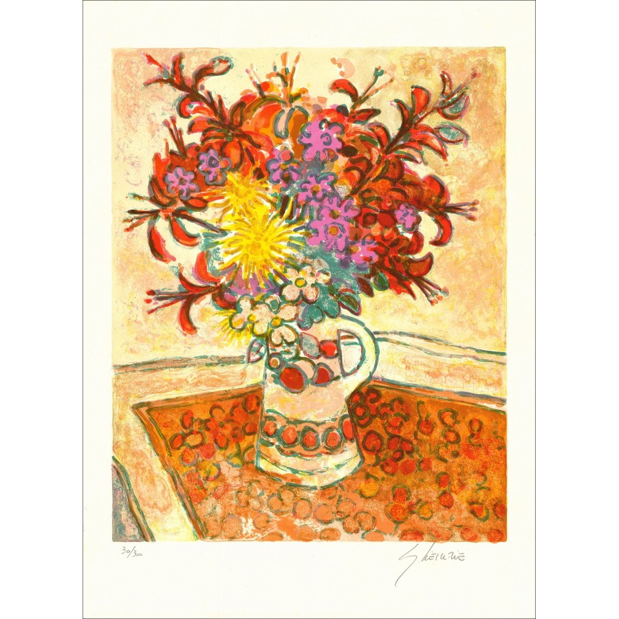 Gérard VIEILLEVIE - Boeket bloemen op tafel I. Galerie 125
