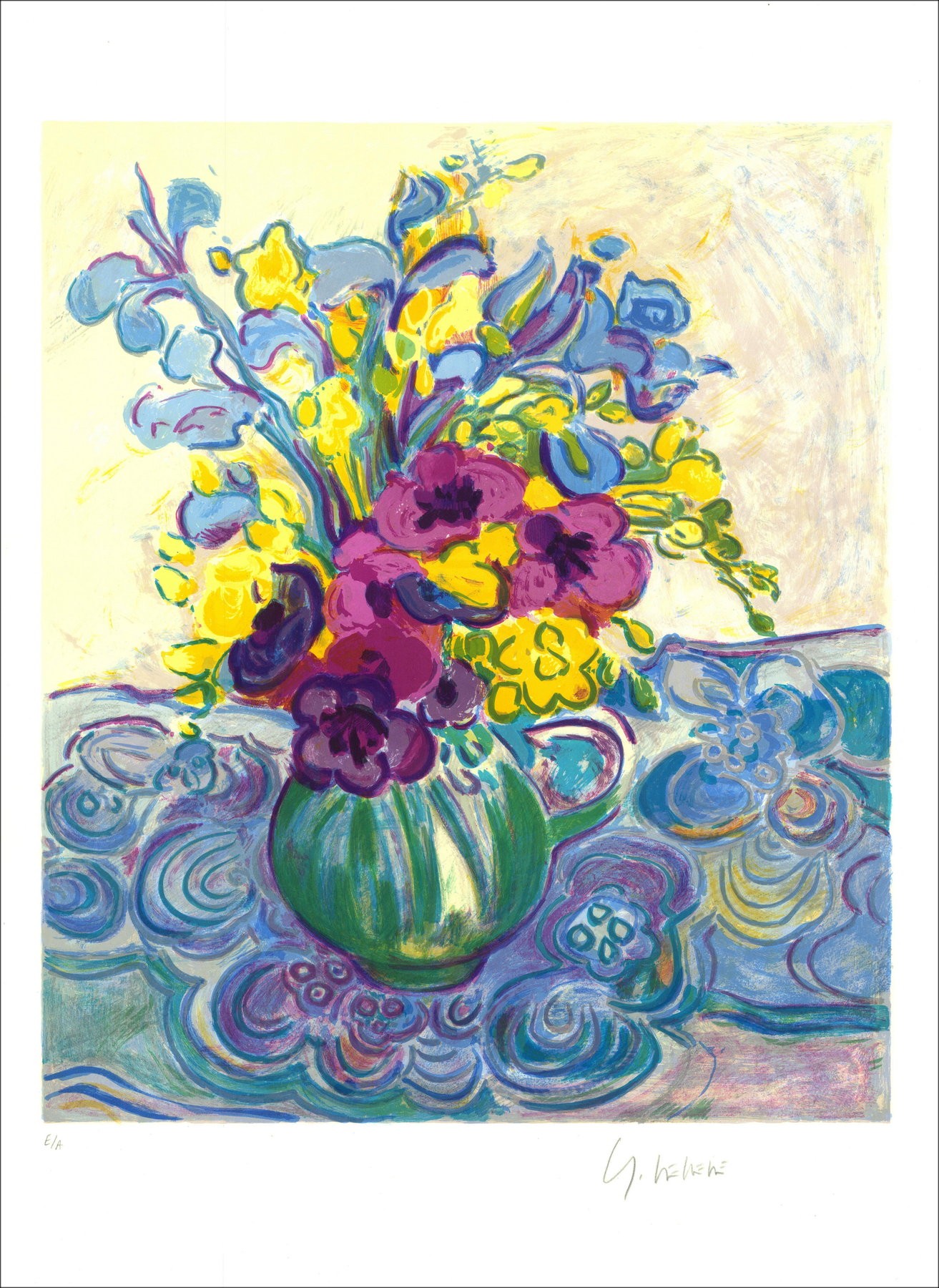Gérard VIEILLEVIE - Bouquet d'anemones