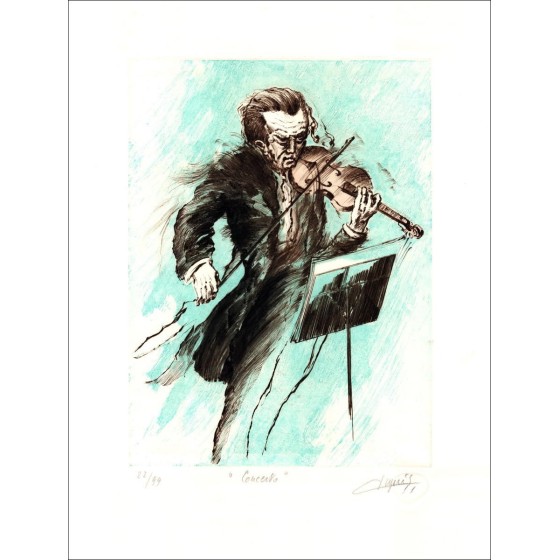 Jean DUPUIS - Litografia originale "Concerto"