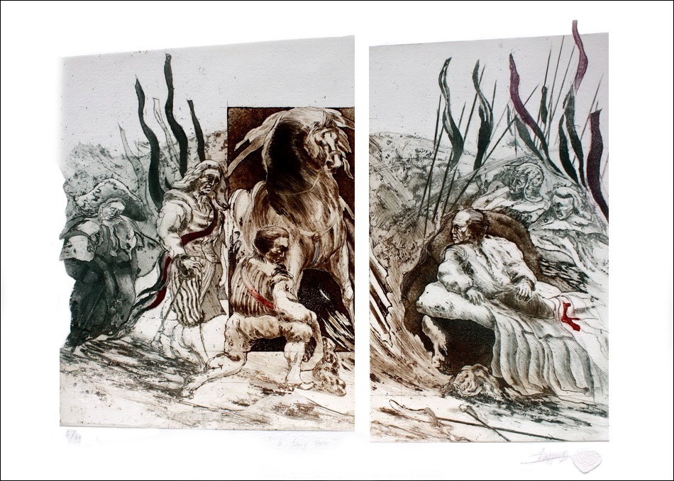 Jean Dupuis - Original-Lithographie "Das Blut goot"