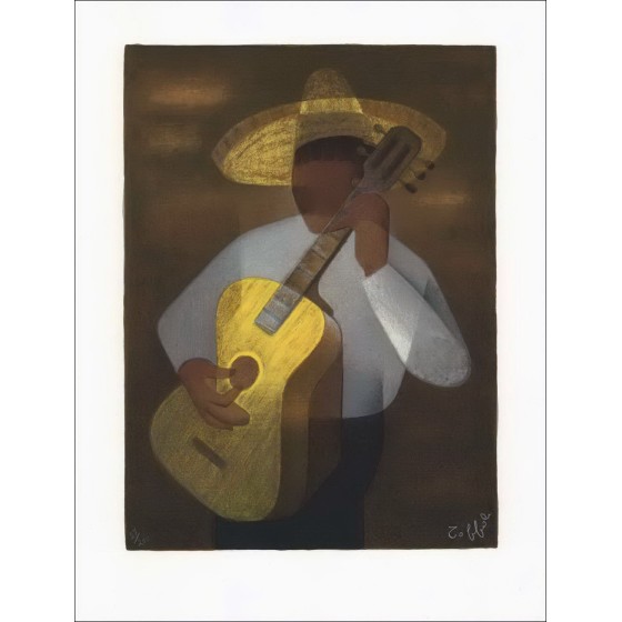 Kaufen Sie Louis Toffoli Mexican Gitarrist Original Lithographie