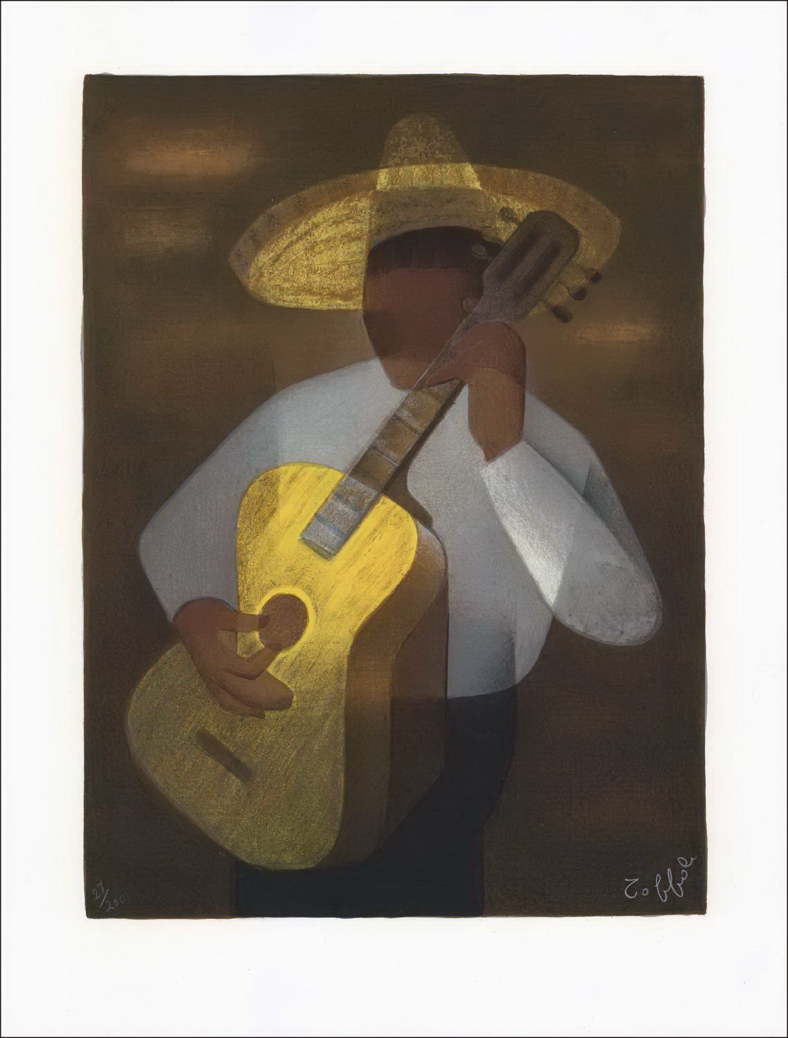 Comprar Louis Toffoli Guitarrista Mexicano Litografía Original