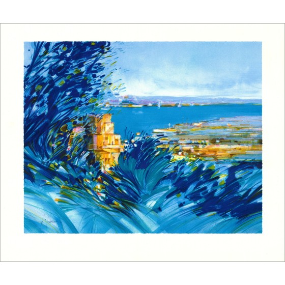 François D'izarny - Litografia originale "Provenza Paesaggio" 45x56cm - 1994