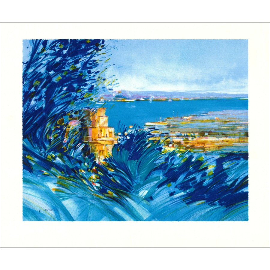 François D'izarny - Litografia originale "Provenza Paesaggio" 45x56cm - 1994