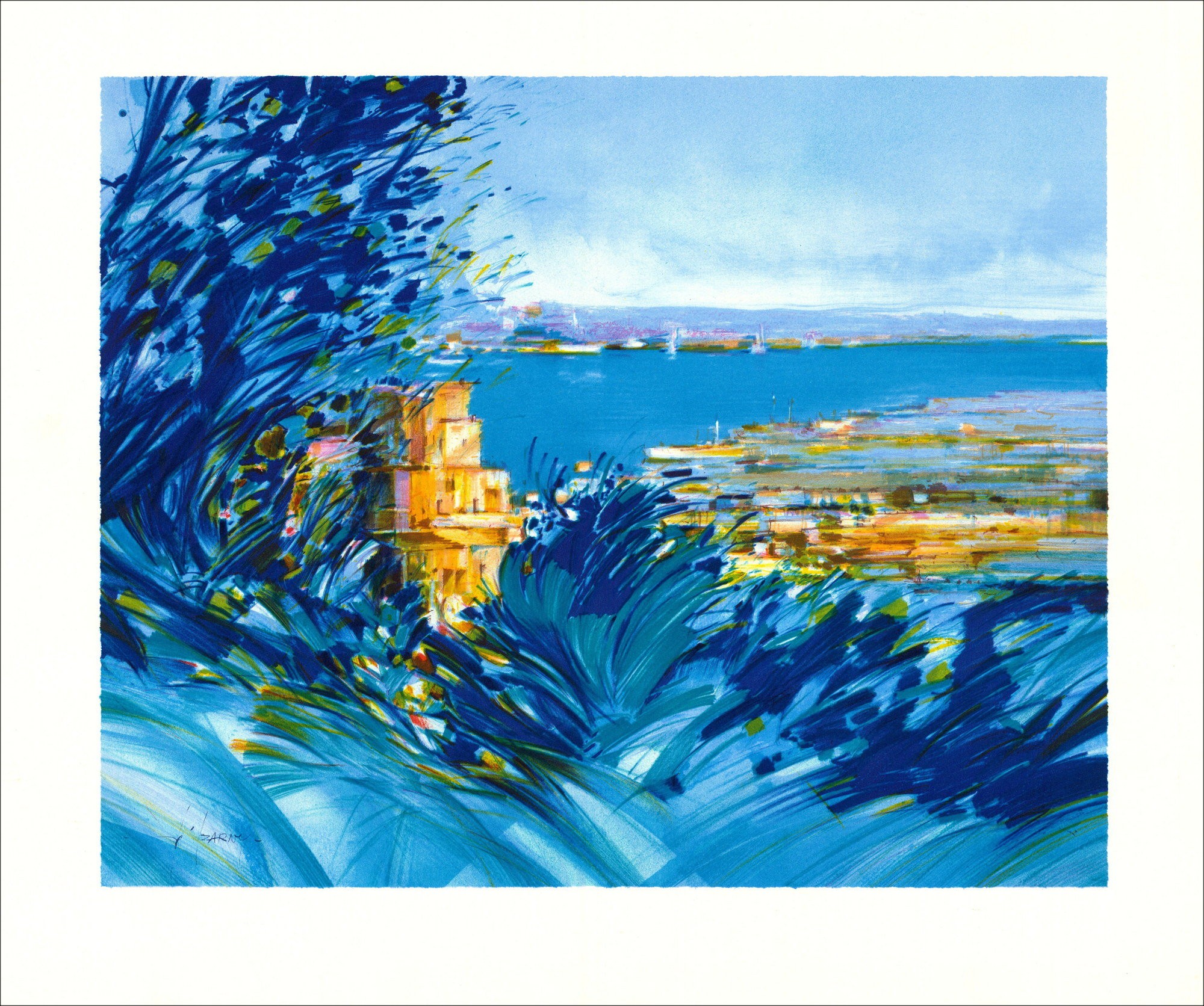 François d'Izarny - Originele Litho "Provence Landscase" 45x56cm - 1994