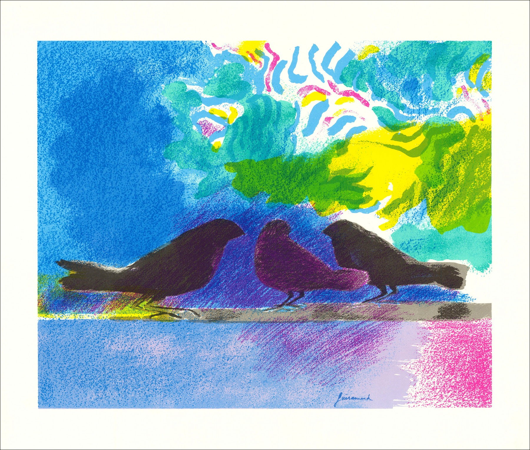 Paul Guivamand - Birds 1990 | Litografia | Galleria 125