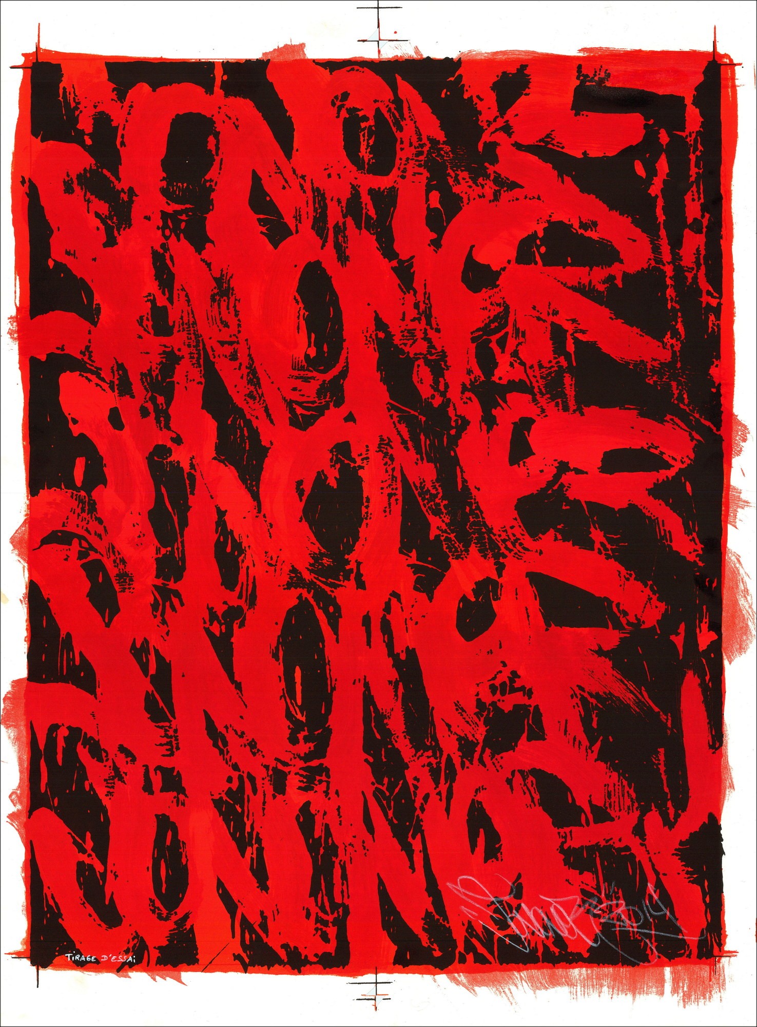 JonOne - Lithographie originale "Bretagne" 76x56cm - 2014