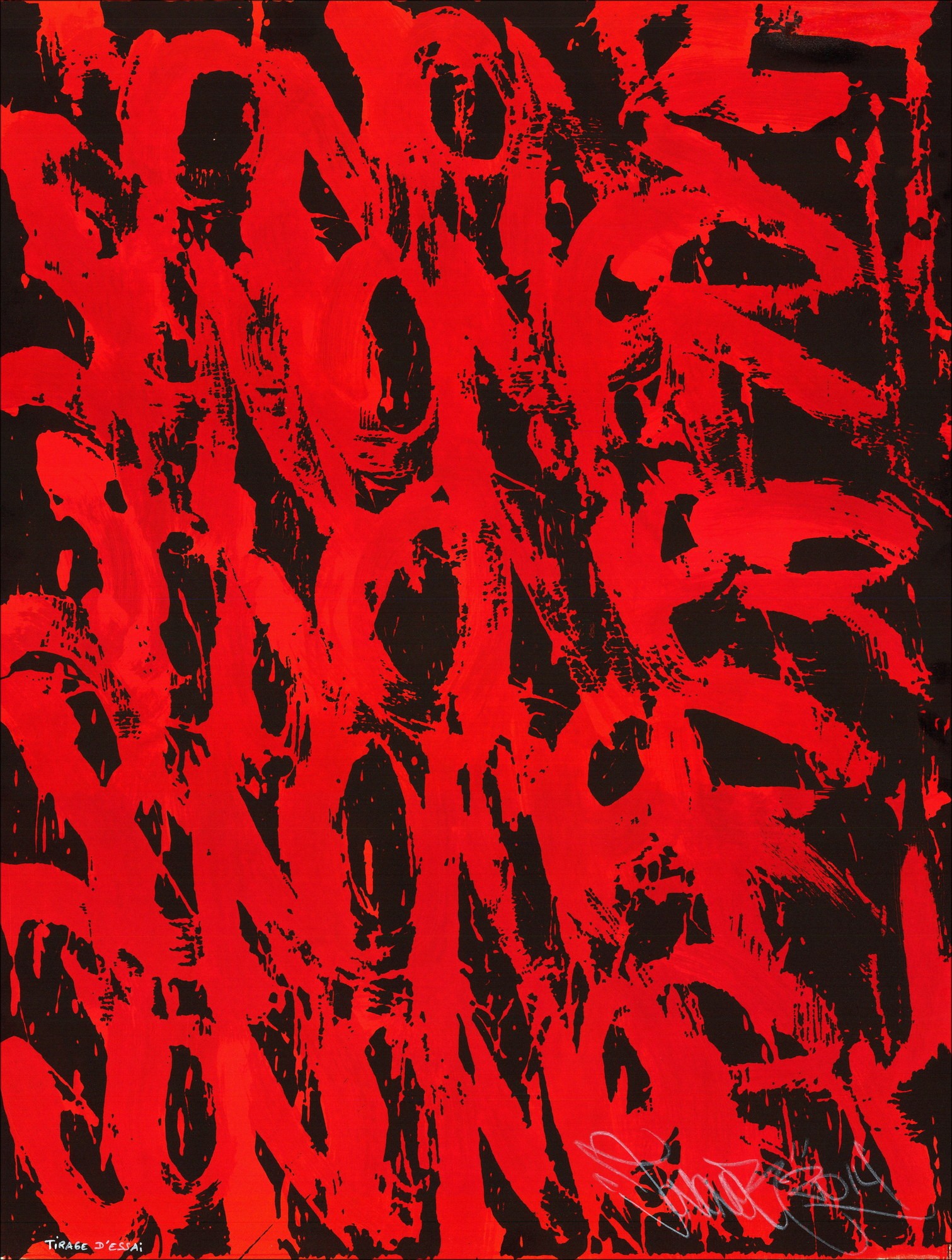 JonOne - Original lithograph "Brittany" 76x56cm - 2014