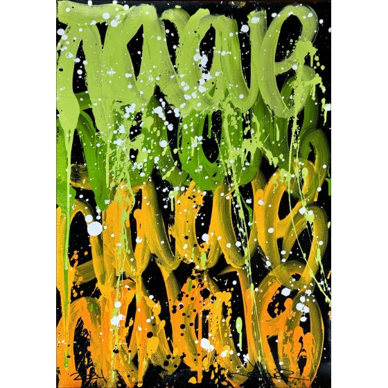 JonOne - Peinture originale à l'acrylique "Composition 1" 75x53cm