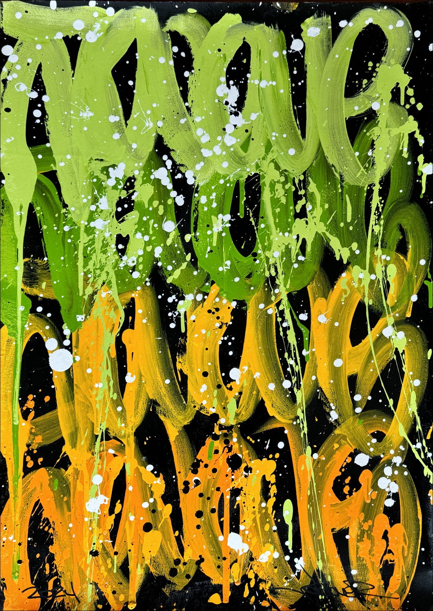 JonOne - Peinture originale à l'acrylique "Composition 1" 75x53cm