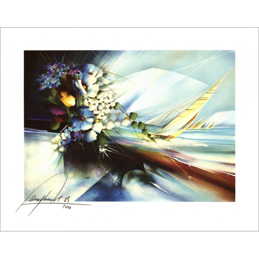 Acquistare Bouquet et la mer Raymond POULET Litografia Originale