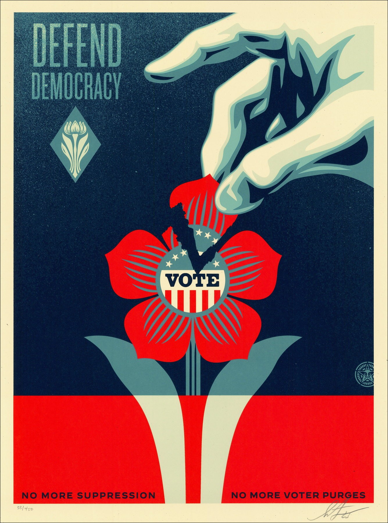 SHEPARD FAIREY - DEFEND DEMOCRACY 2023