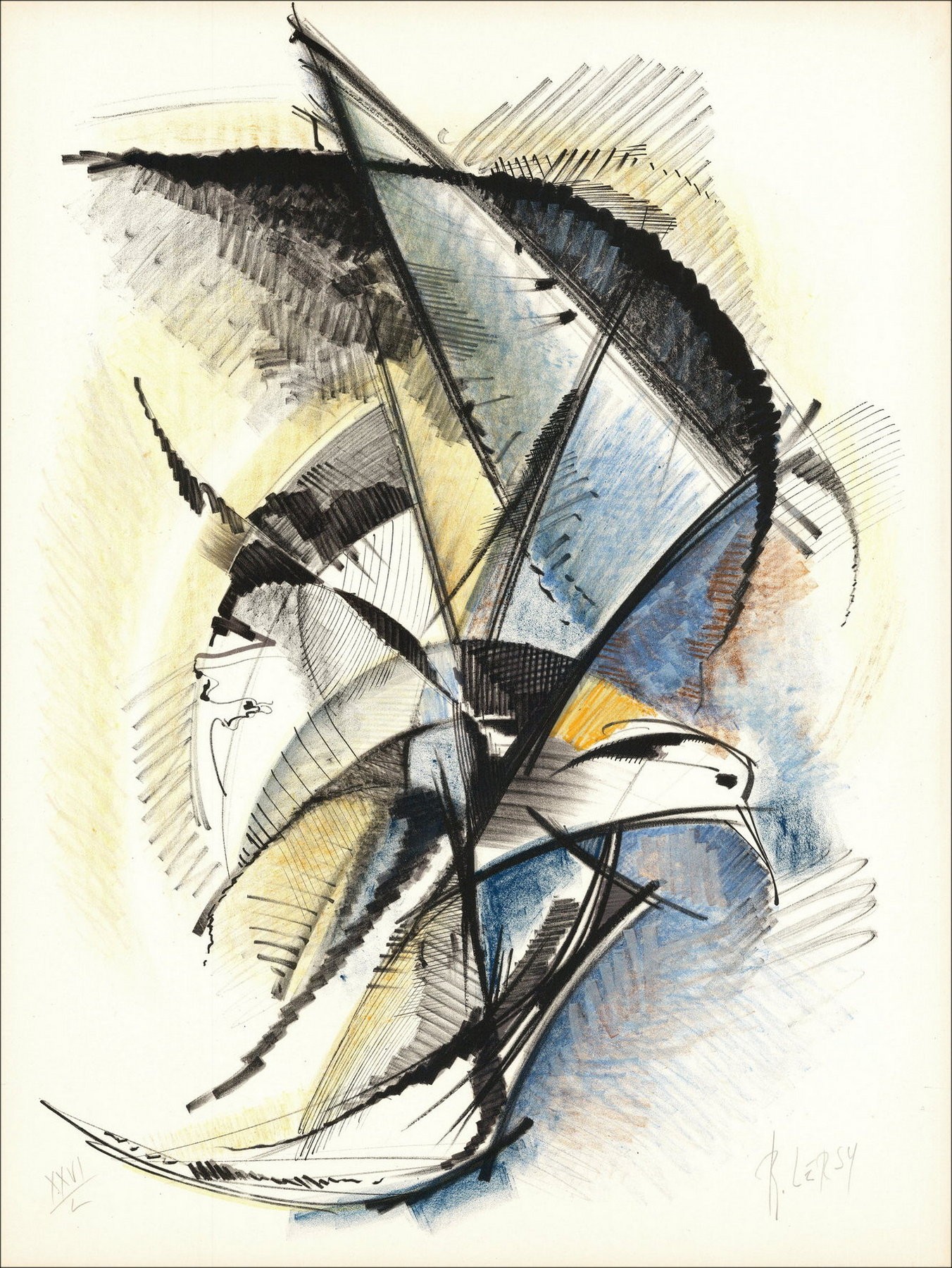 Roger Lersy - La Mouette, Original Lithograph - Galerie 125