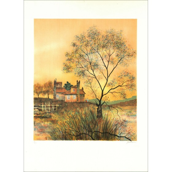 Antonio Rivera - Original-Lithographie "Cottage"