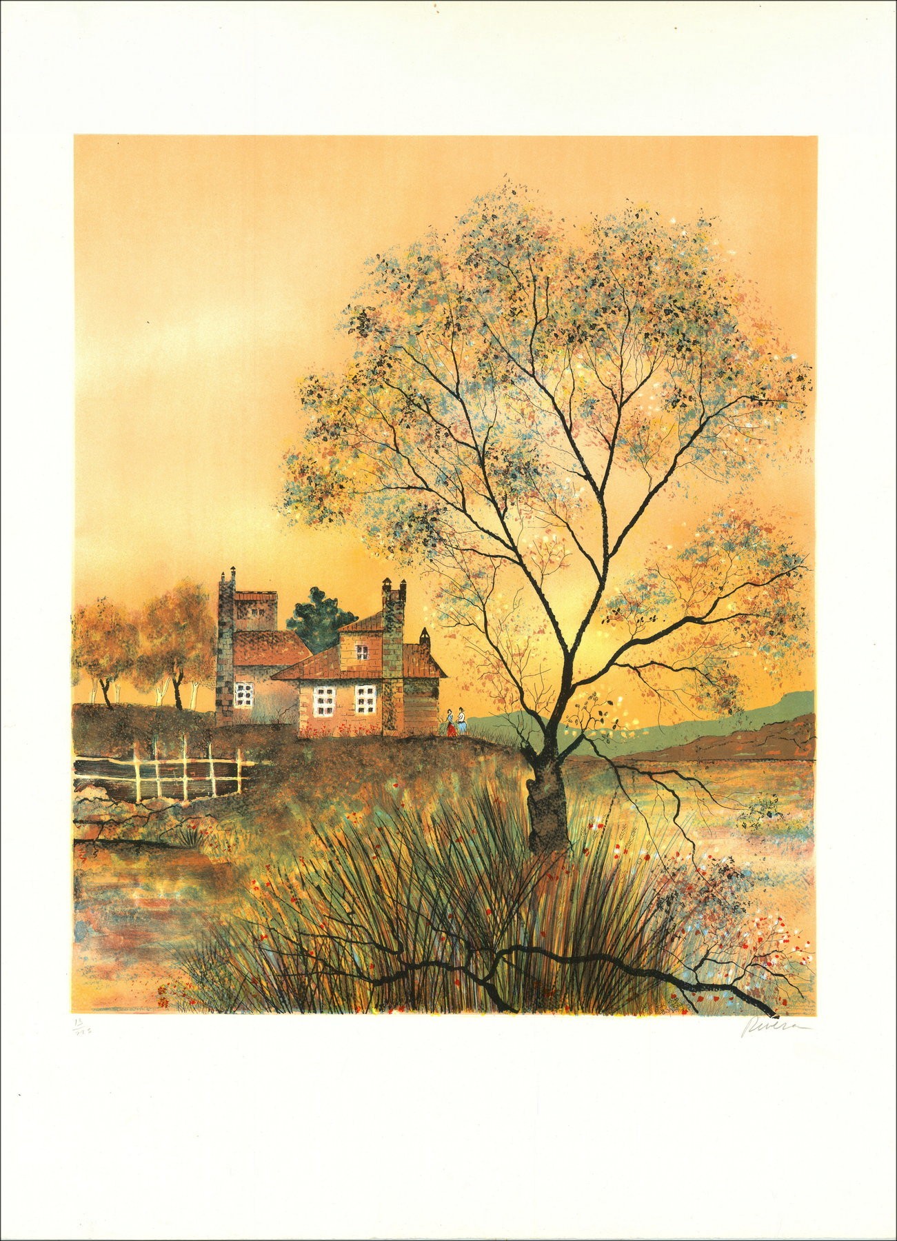 Antonio RIVERA - Lithographie Originale " Cottage "