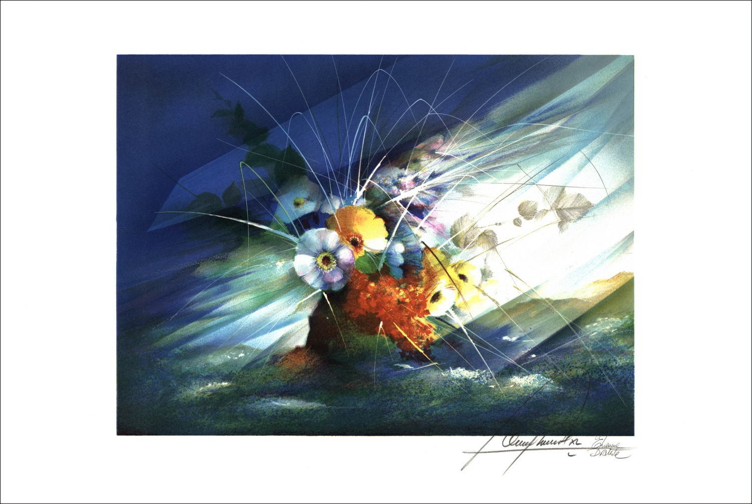 Acquista Raymond POULET Bouquet su scogliera Litografia Originale