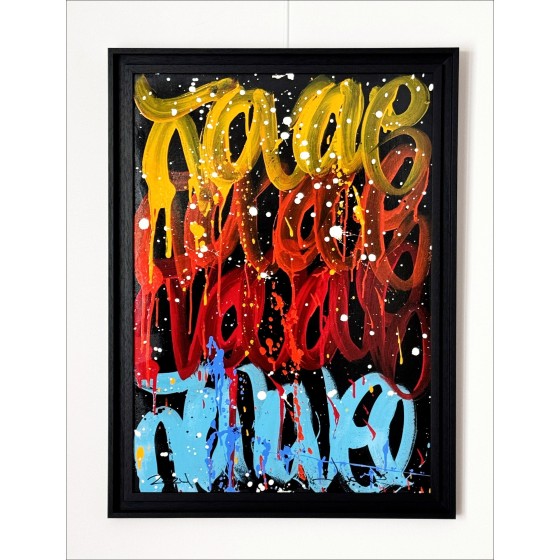 Jonone - Originele acrylverf "SAMENSTELLING 2" 75X53CM