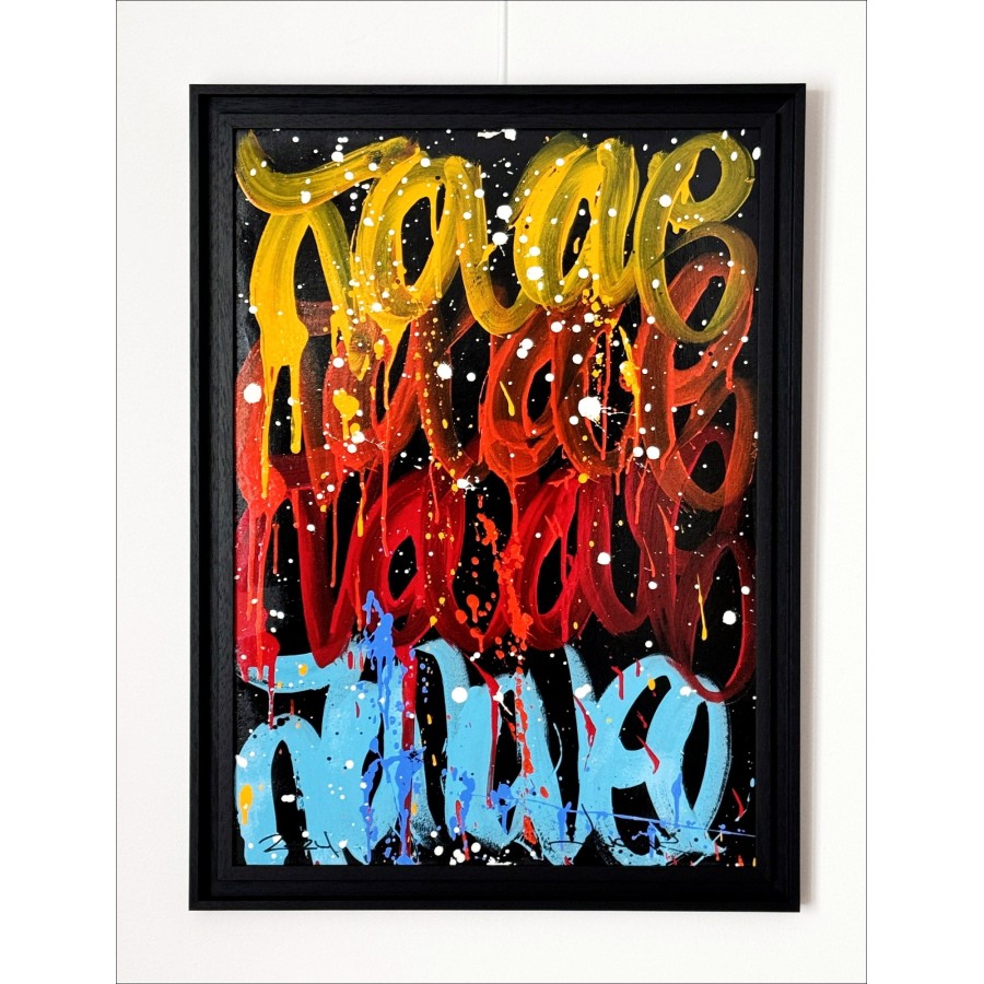 JonOne - Pintura acrílica original "Composición 2" 75x53cm