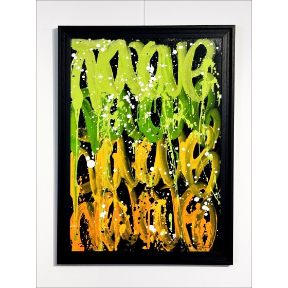JonOne - Pintura acrílica original "Composición 1" 75x53cm