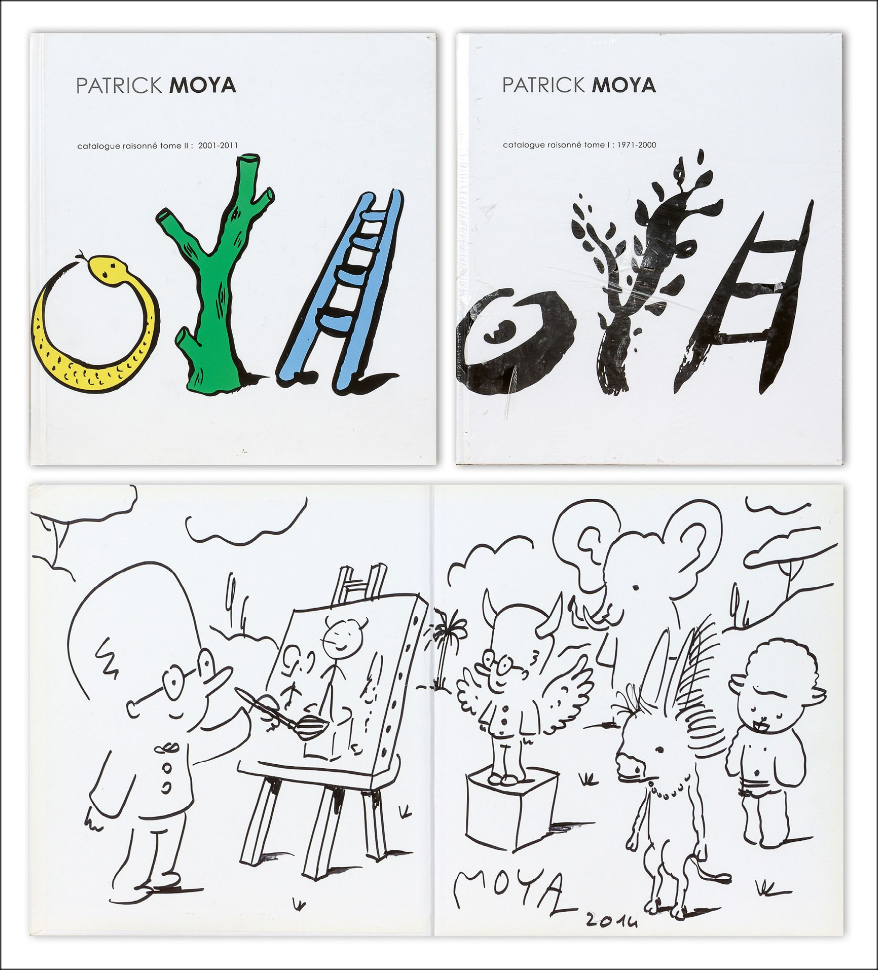 Patrick Moya - Catalogo motivato (2 volumi) + Disegno originale nell'inchiostro