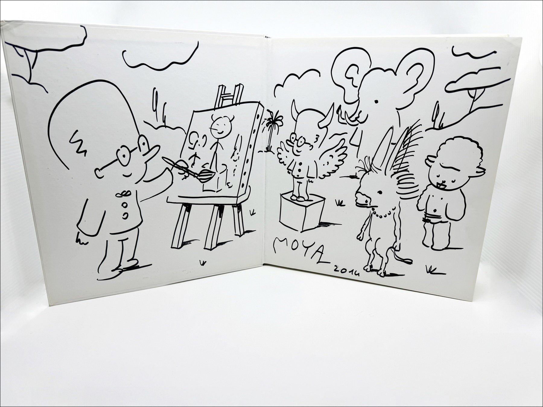 Patrick MOYA - Catálogo resonado (2 volúmenes) + Dibujo original de tinta