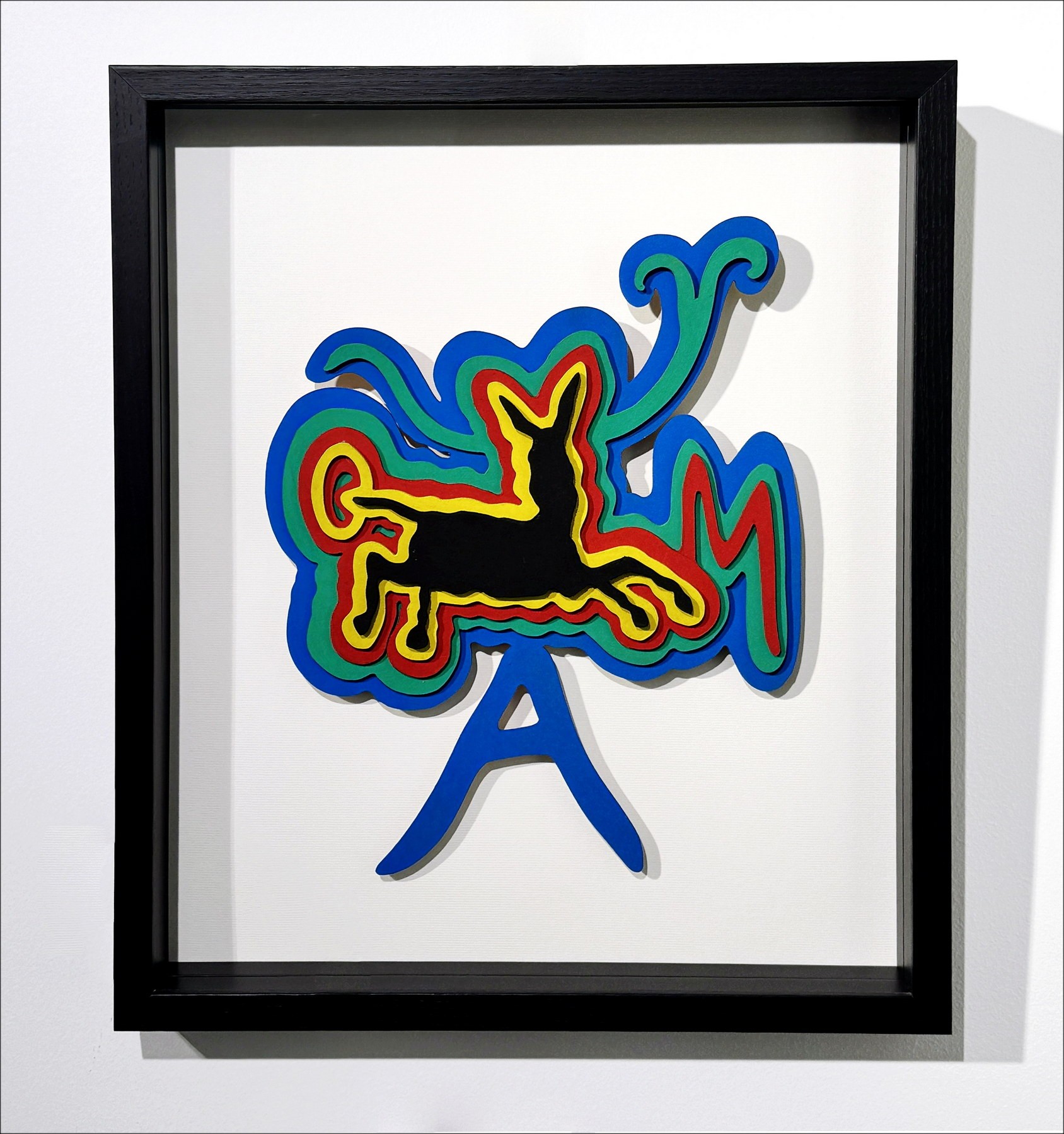Patrick Moya - Gemalte Holzskulptur "Mulet Moya" - 1998 - 53x45 cm