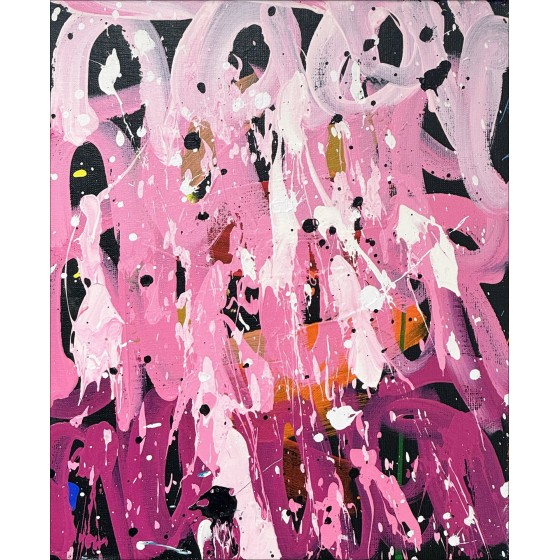 Jonone: Untitled 01, 2024 - Acrylmalerei auf Leinwand (46x38 cm)
