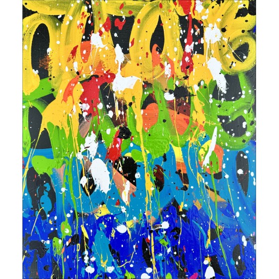 JonOne: Senza titolo 03, 2024 - Vernice acrilica su tela (46x38 cm)