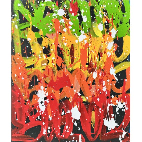 JonOne : Sin título 04, 2024 - Pintura acrílica sobre lienzo (55x46 cm)