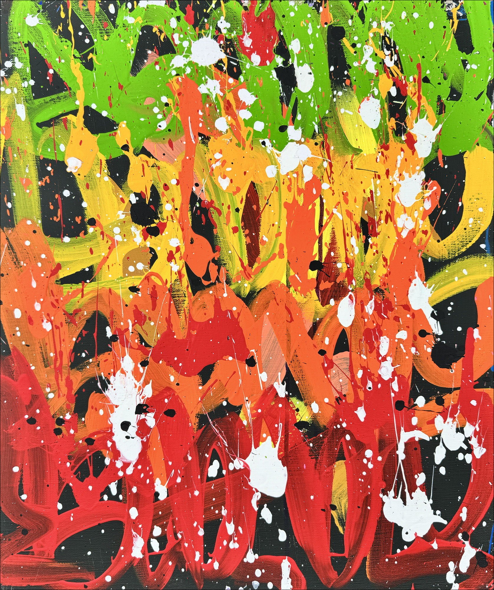 JonOne: Senza titolo 04, 2024 - Vernice acrilica su tela (55x46 cm)