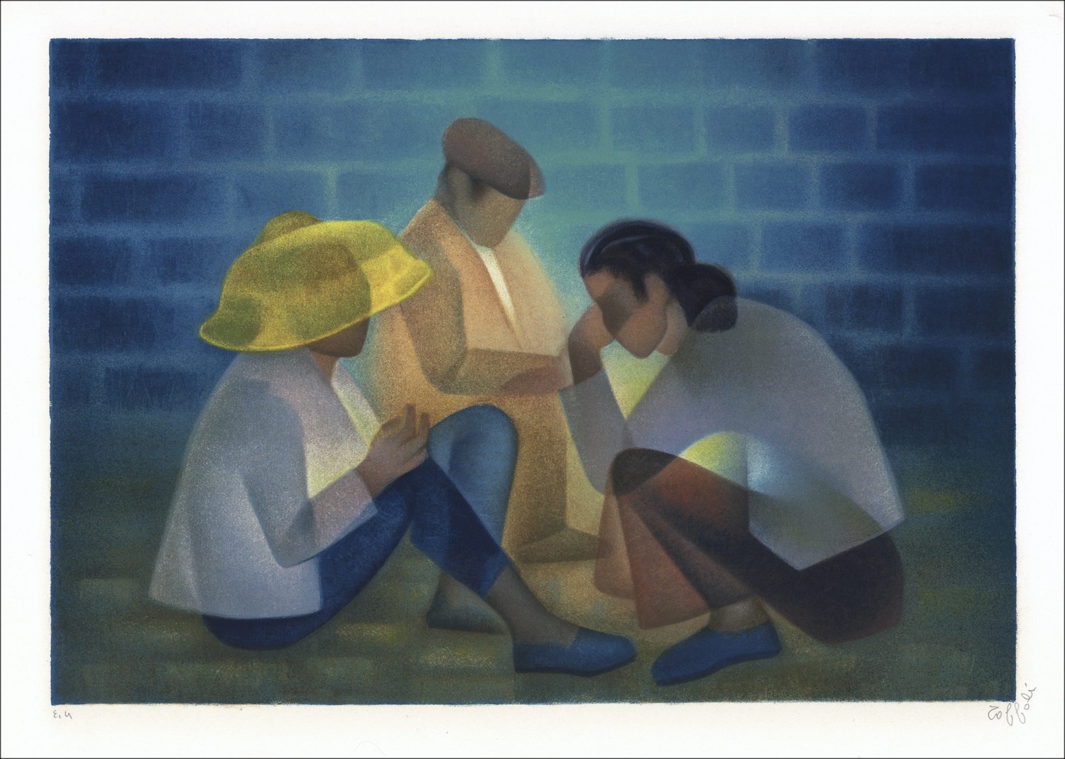 Acquisto di una Litografia Originale di Louis TOFFOLI intitolata "Concertation" del 1979.
