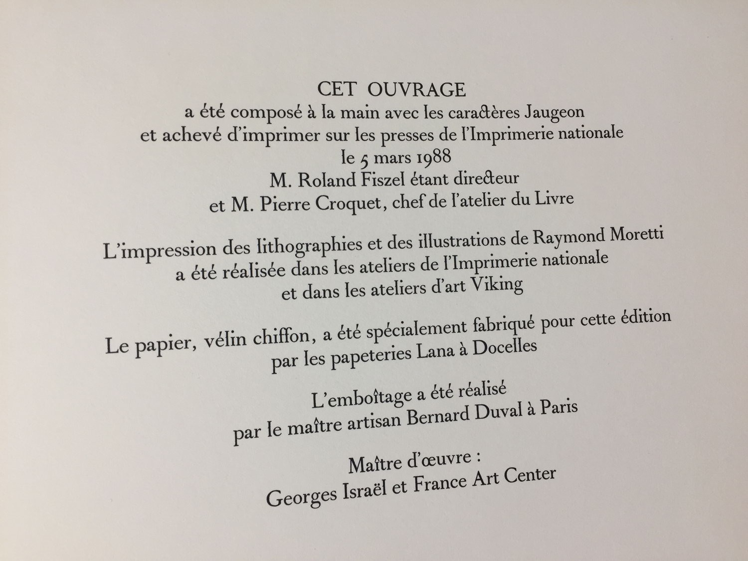 Raymond Moretti ilustres Malraux - Obras 1988