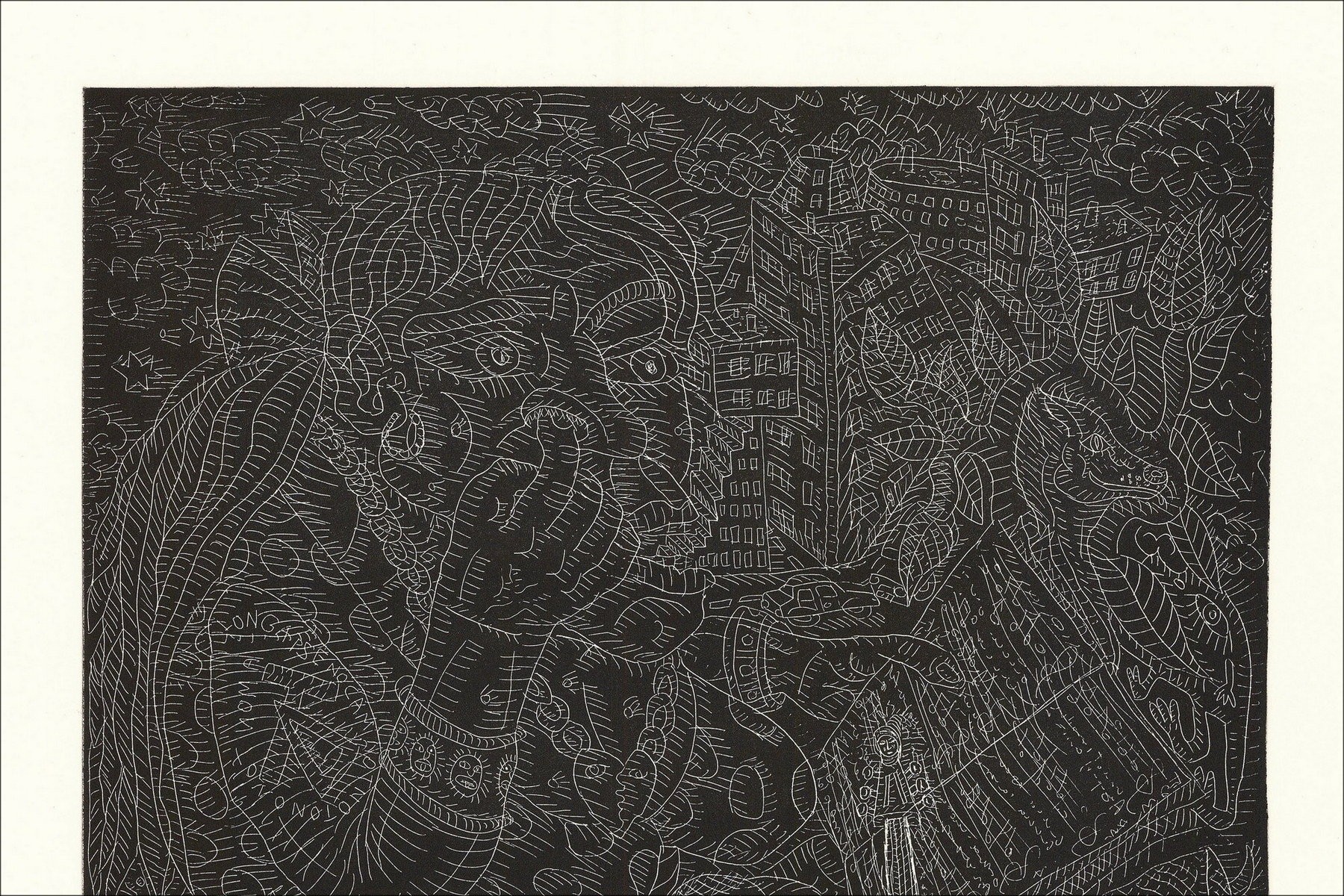 Robert Combas - Le Type au Violoncelle (1992) - Gravure originale