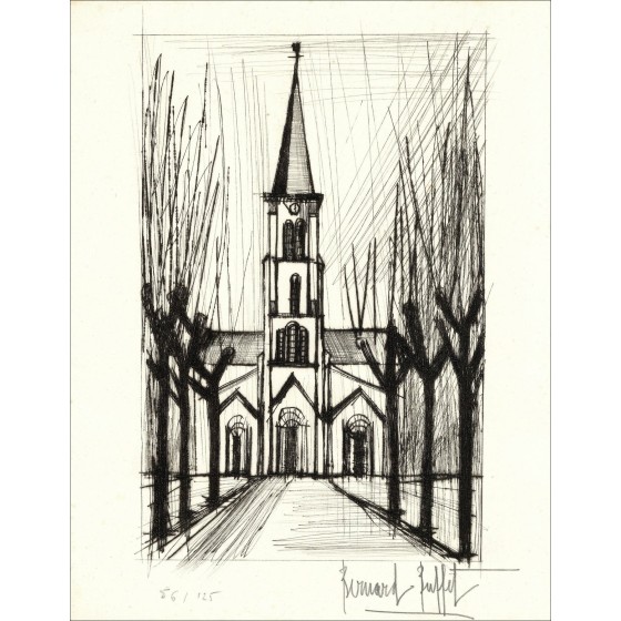 Comprar Grabado original La Iglesia Buffet Bernard 1961