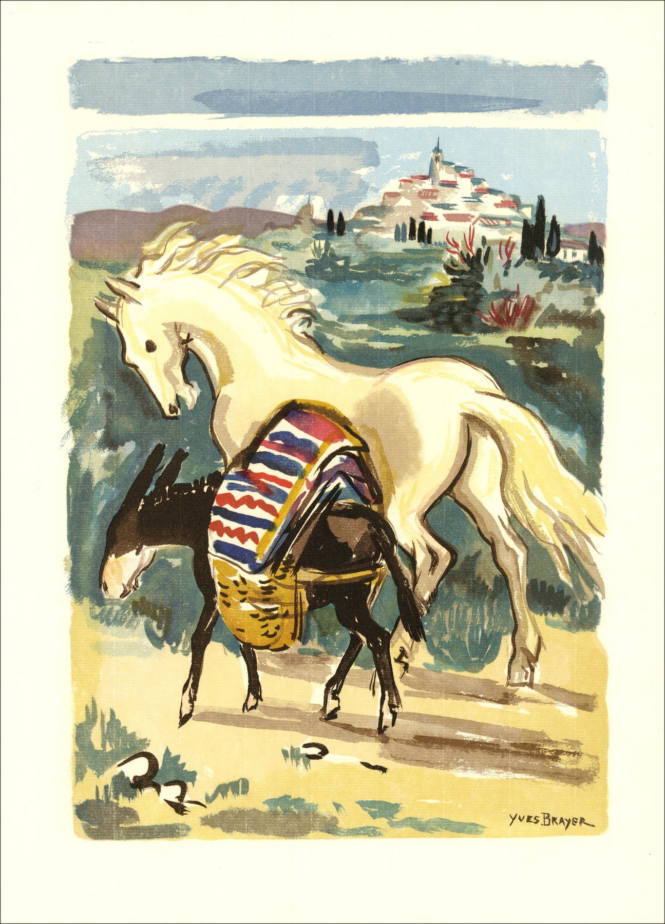 Yves Brayer - Provenza, Il cavallo e l'asino 1961 | Galerie 125