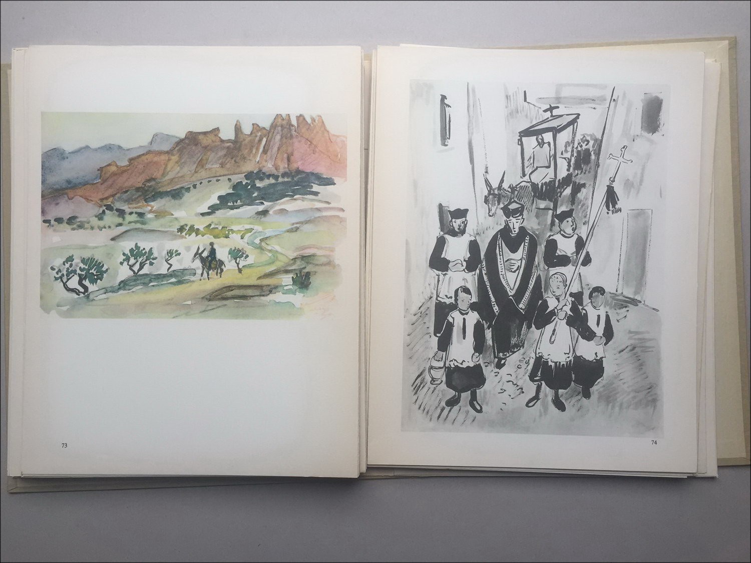 Yves BRAYER - Volume illustrato "Yves Brayer e la Spagna" + Disegno originale ad inchiostro
