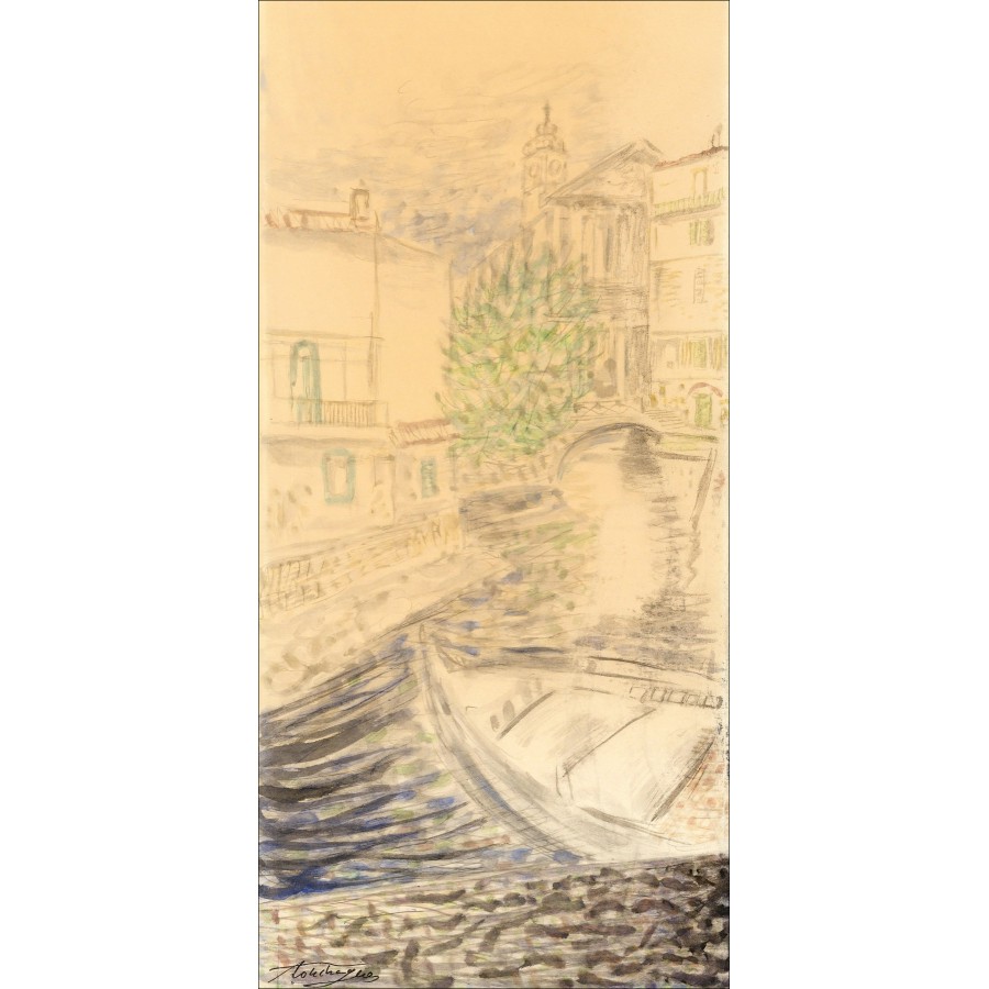 Louis Touchagues - Gondola on the canal in Venice | Gallery 125