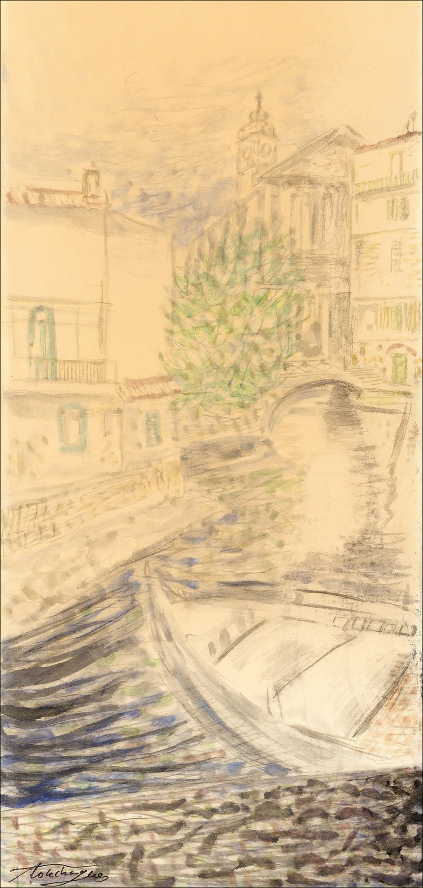 Louis Touchagues - Gondola on the canal in Venice | Gallery 125