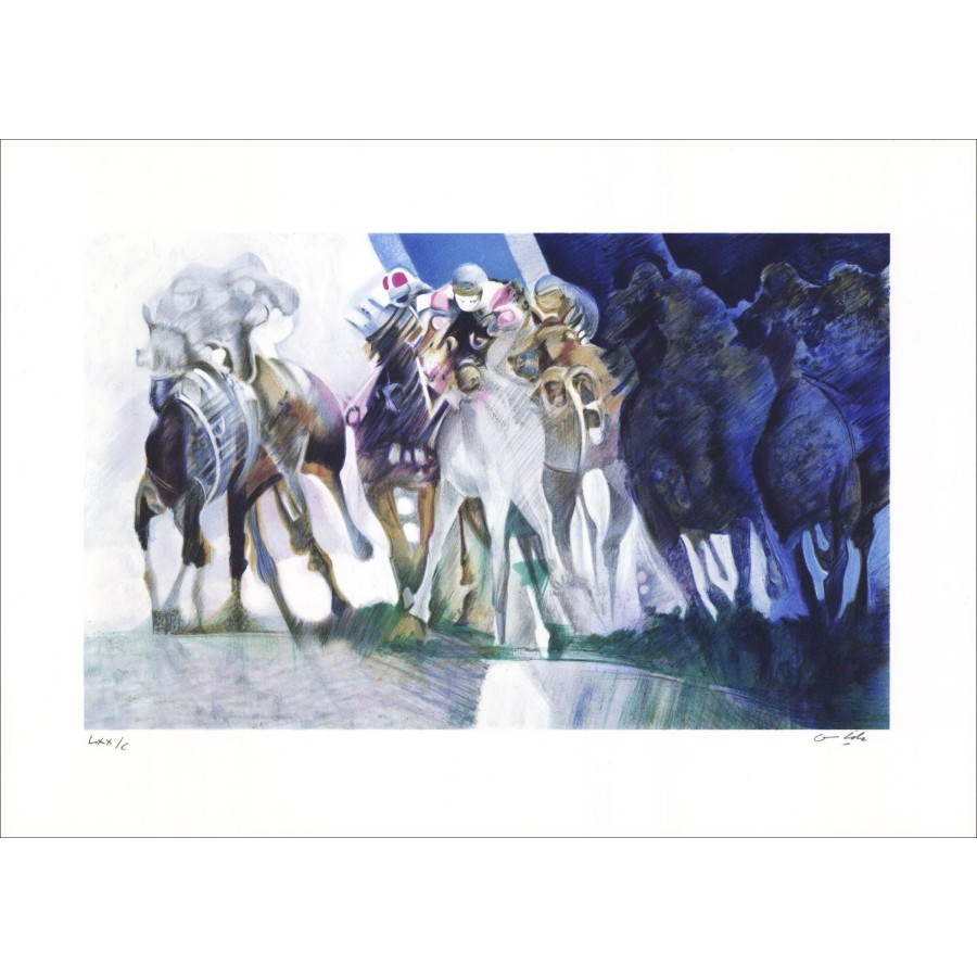 Original-Lithographie kaufen von Paul Ambille Horse Race