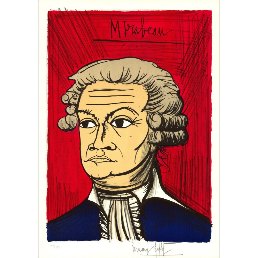 Bernard Buffet : Lithograph "La Révolution Française, Mirabeau"