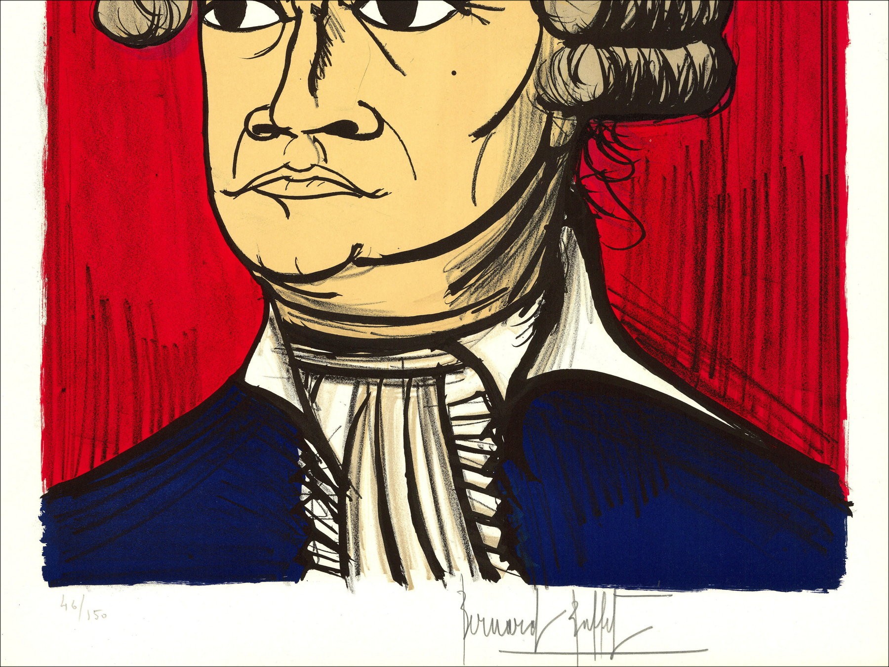 Bernard Buffet : Lithograph "La Révolution Française, Mirabeau"